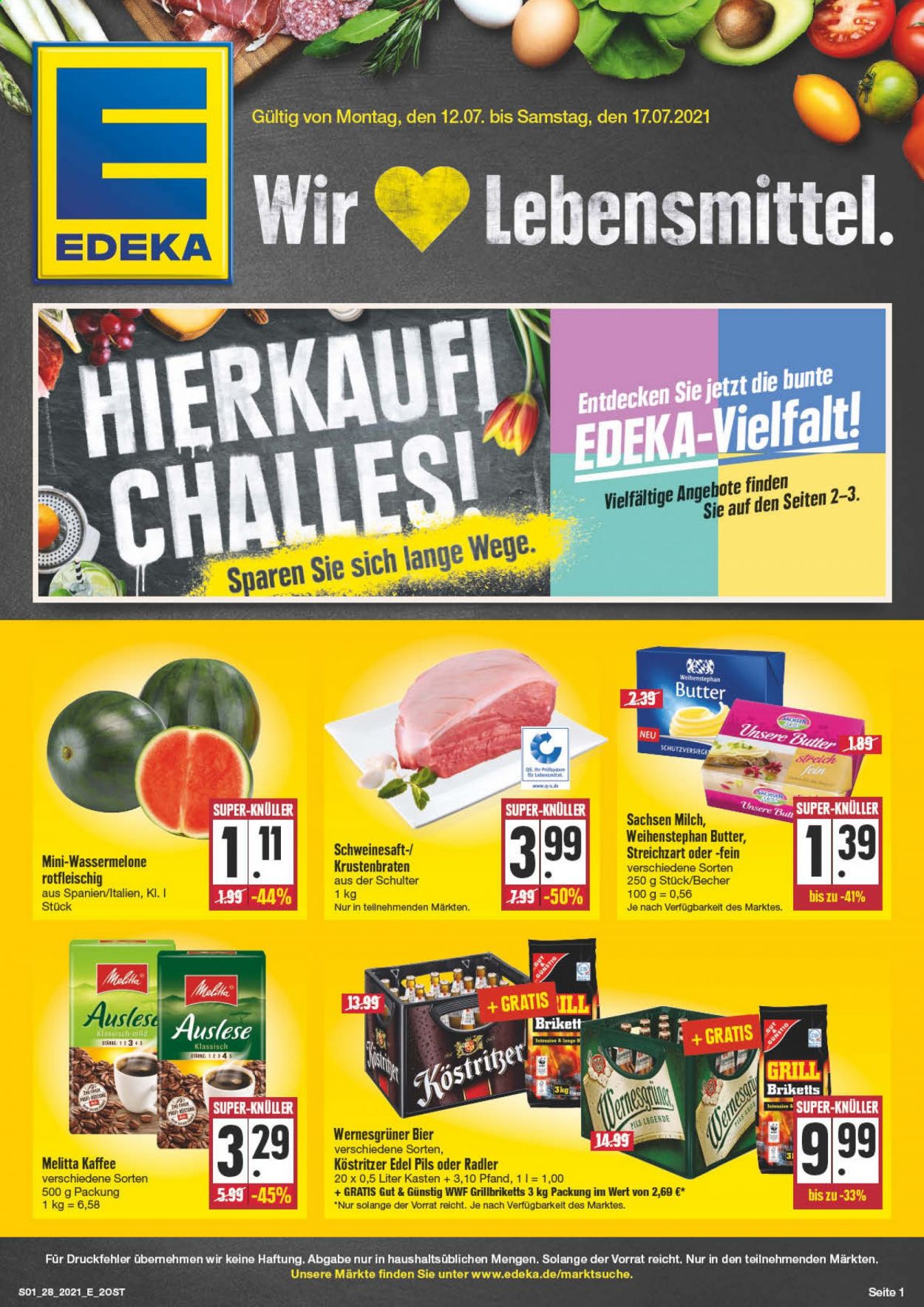 Edeka Prospekte  - 12.07.2021 - 17.07.2021. Seite 1