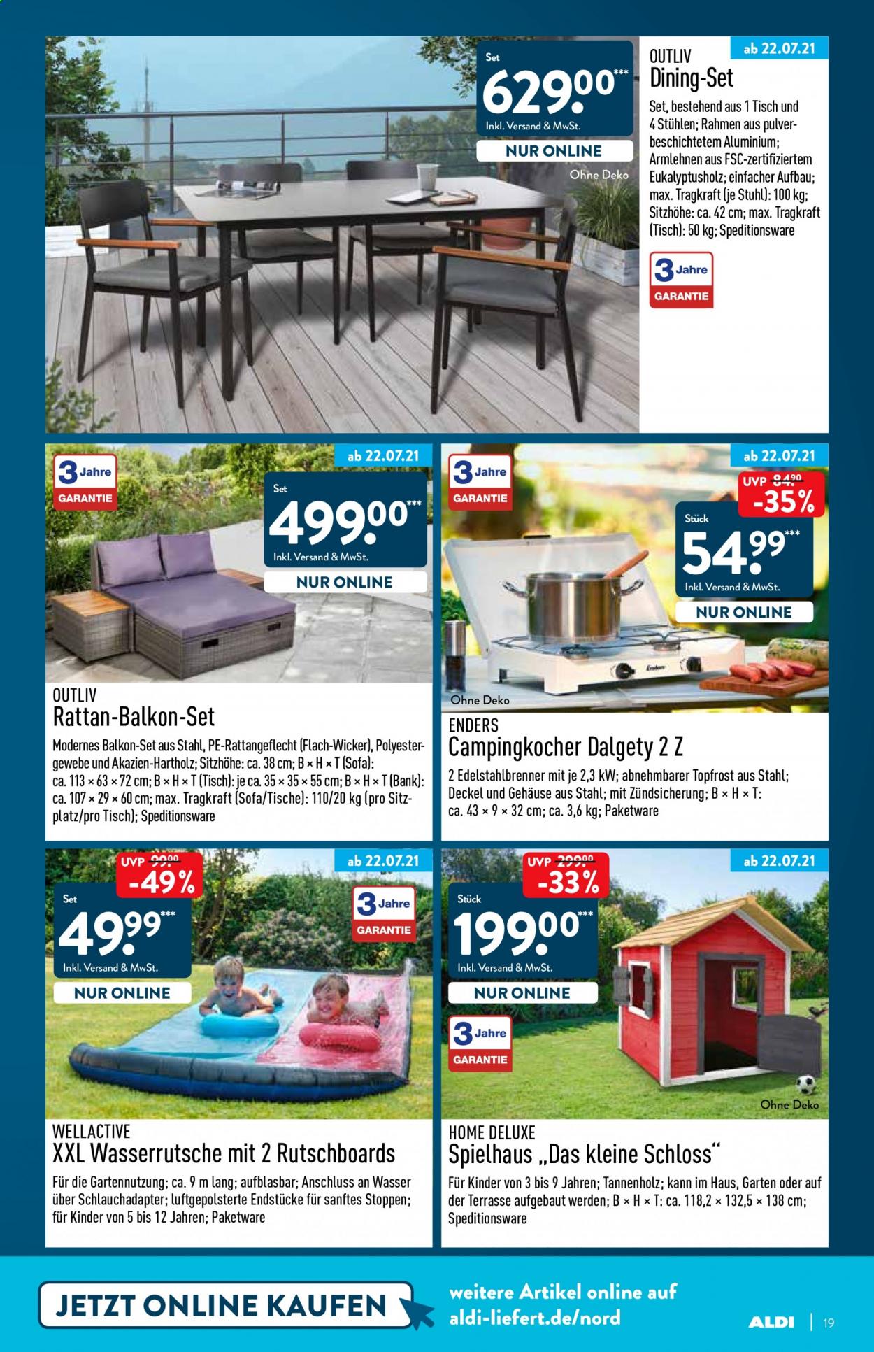 thumbnail - Prospekte ALDI Nord - 19.07.2021 - 24.07.2021 - Produkte in Aktion - Sofa, Tisch, Bank. Seite 19.