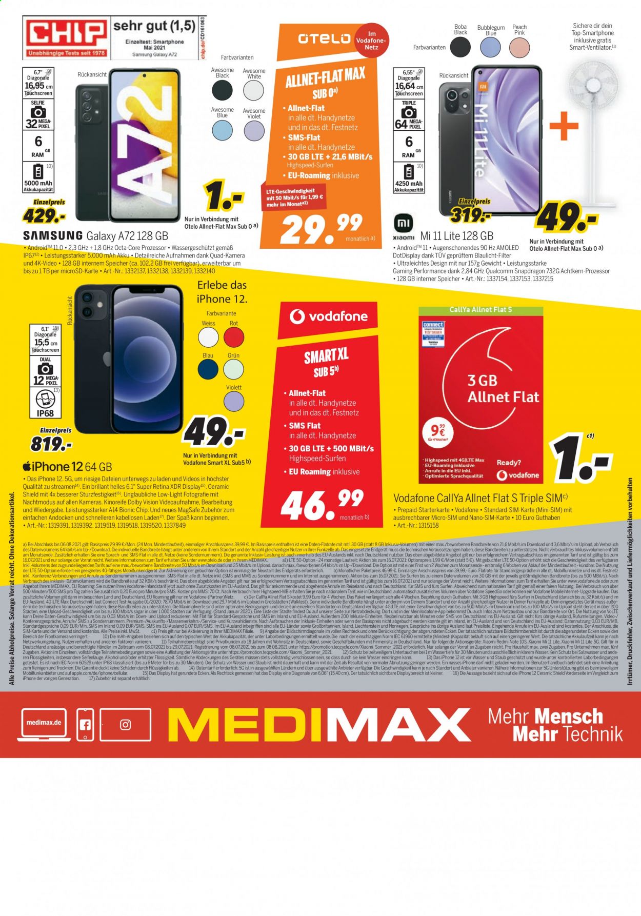 thumbnail - Prospekte MEDIMAX - 12.07.2021 - 17.07.2021 - Produkte in Aktion - Apple, Smartphone, iPhone, iPhone 12, Kamera, Ventilator. Seite 8.