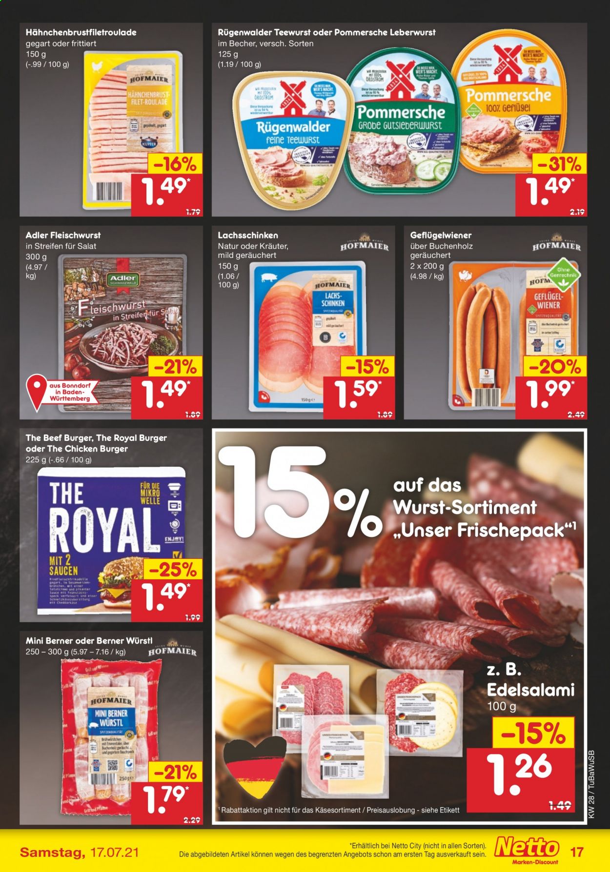 Netto Marken-Discount Prospekte  - 12.07.2021 - 17.07.2021. Seite 17
