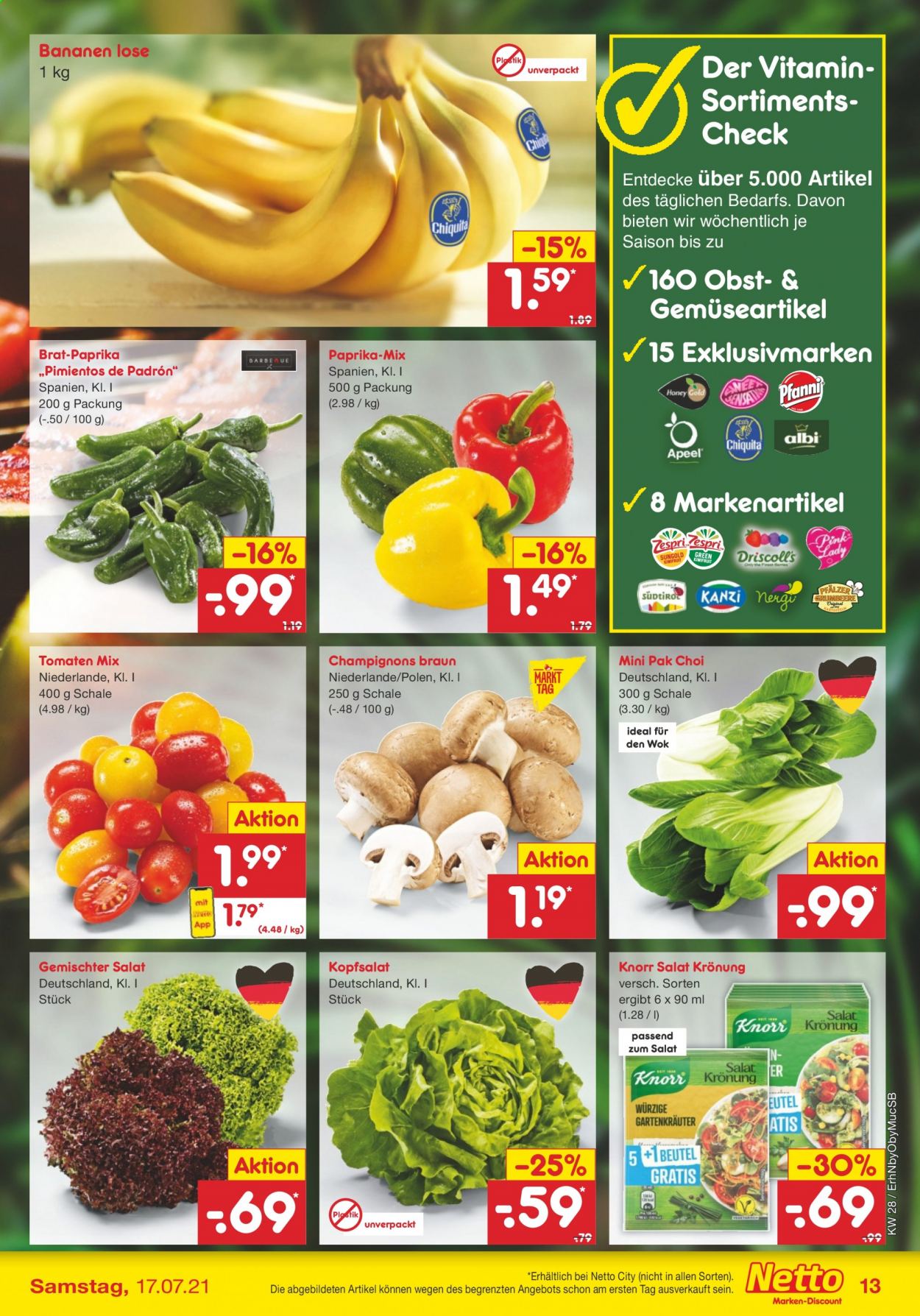 Netto Marken-Discount Prospekte  - 12.07.2021 - 17.07.2021. Seite 13