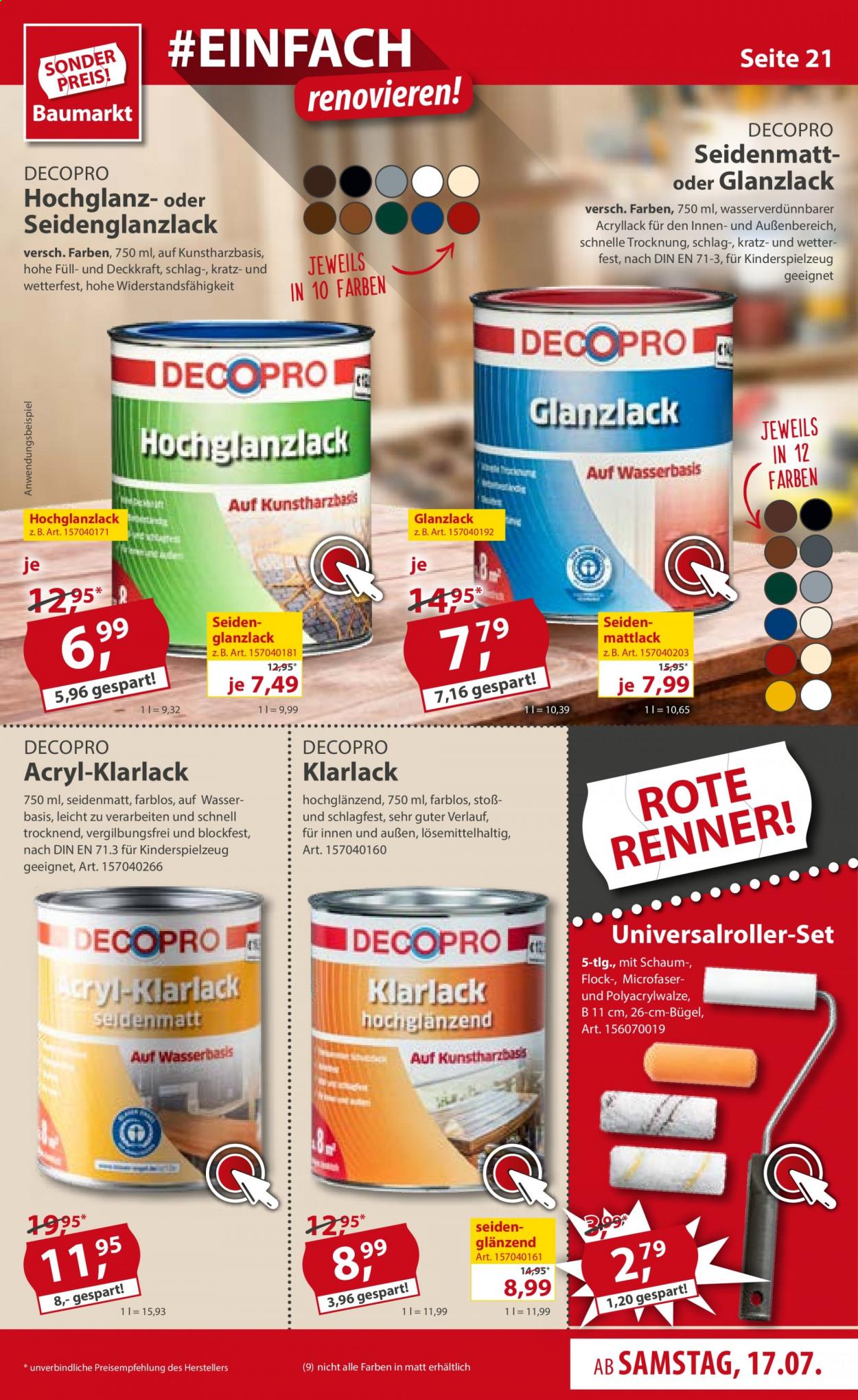 Sonderpreis-Baumarkt Prospekte  - 17.07.2021 - 23.07.2021. Seite 21