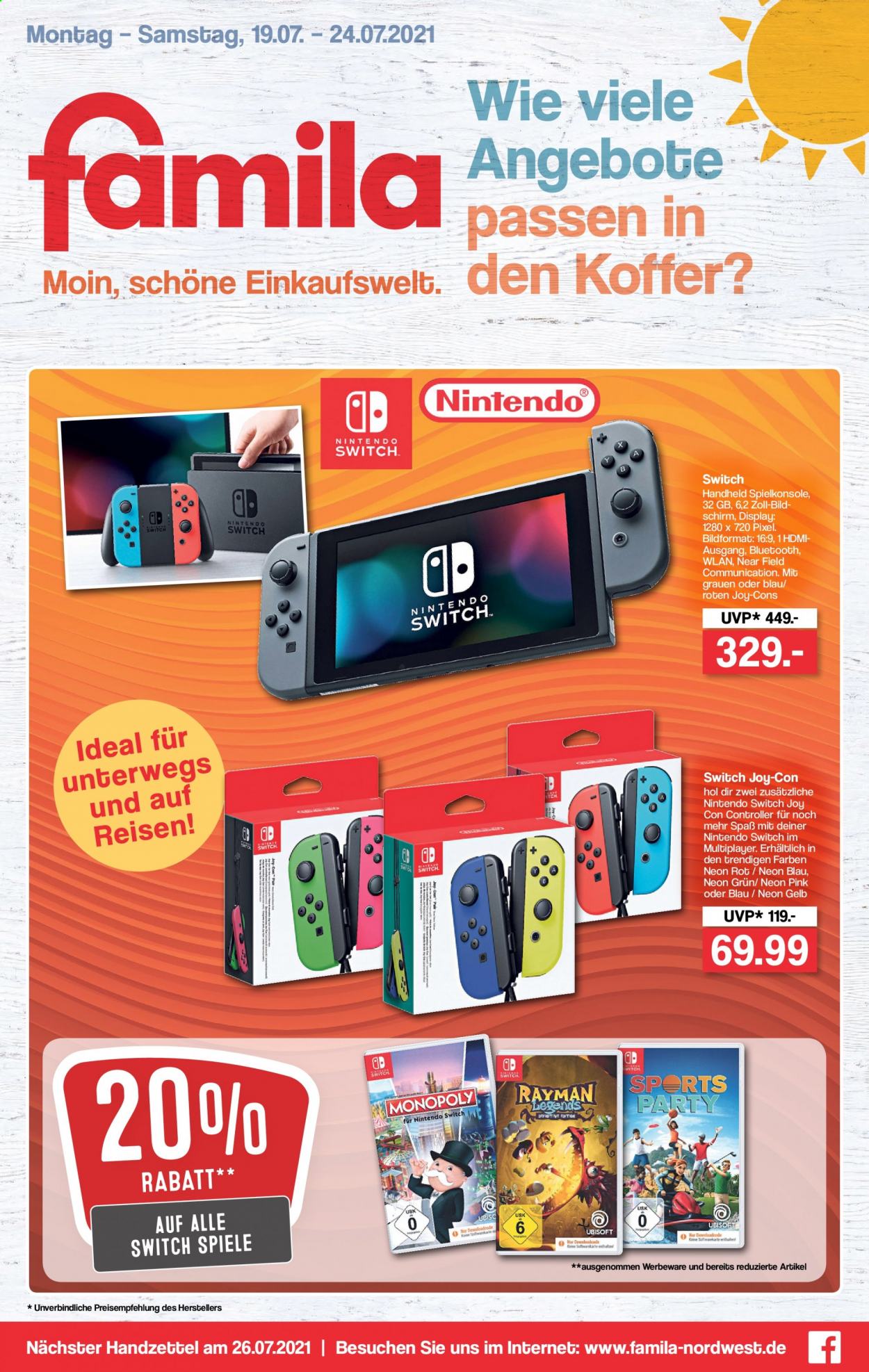famila Prospekte  - 19.07.2021 - 24.07.2021. Seite 1