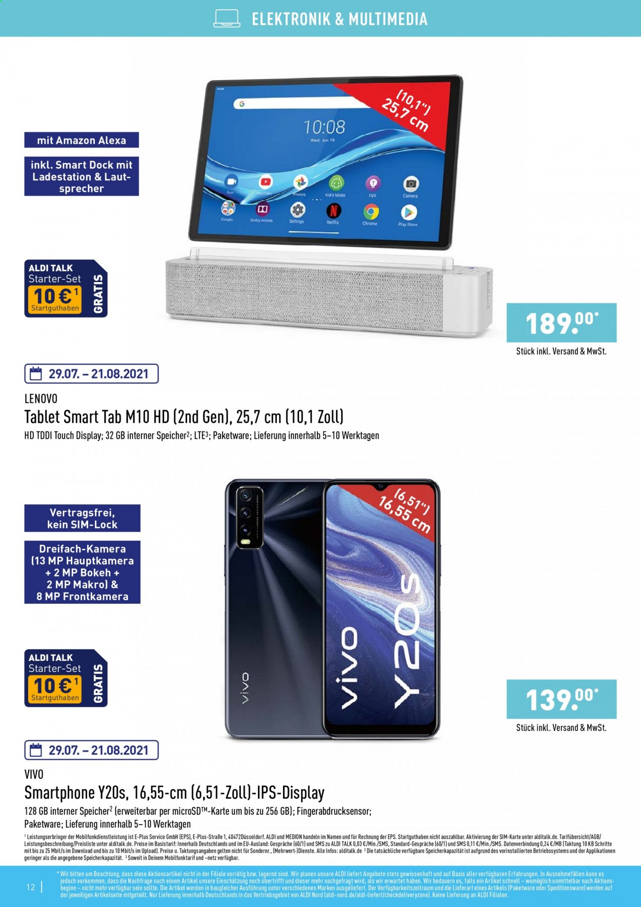 thumbnail - Prospekte ALDI Nord - Produkte in Aktion - Medion, Lenovo, Smartphone, Tablet, Kamera. Seite 12.