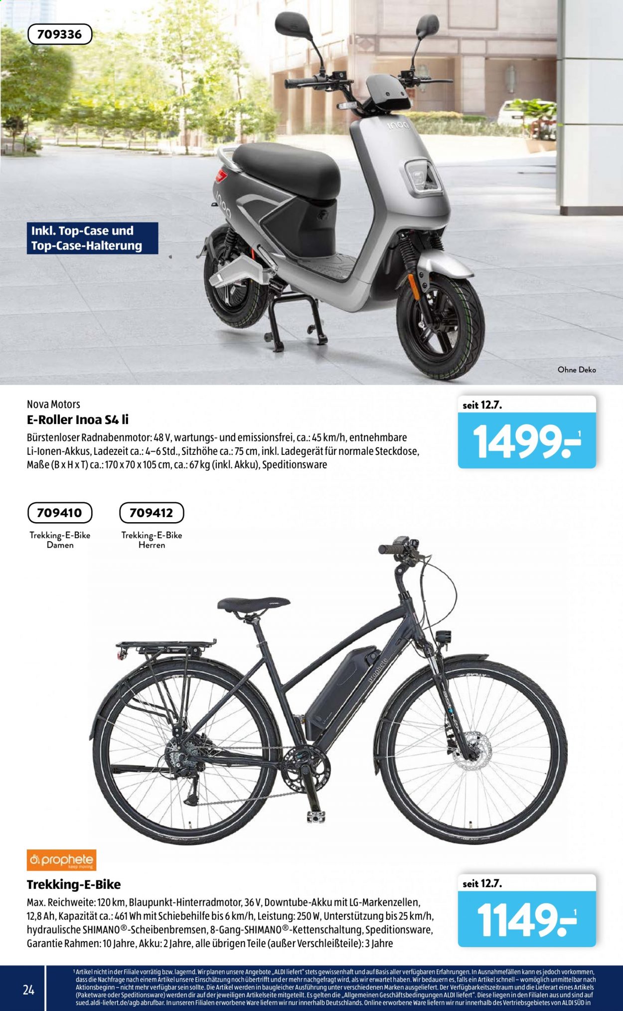thumbnail - Prospekte ALDI SÜD - Produkte in Aktion - LG, E-Bike, Roller. Seite 24.
