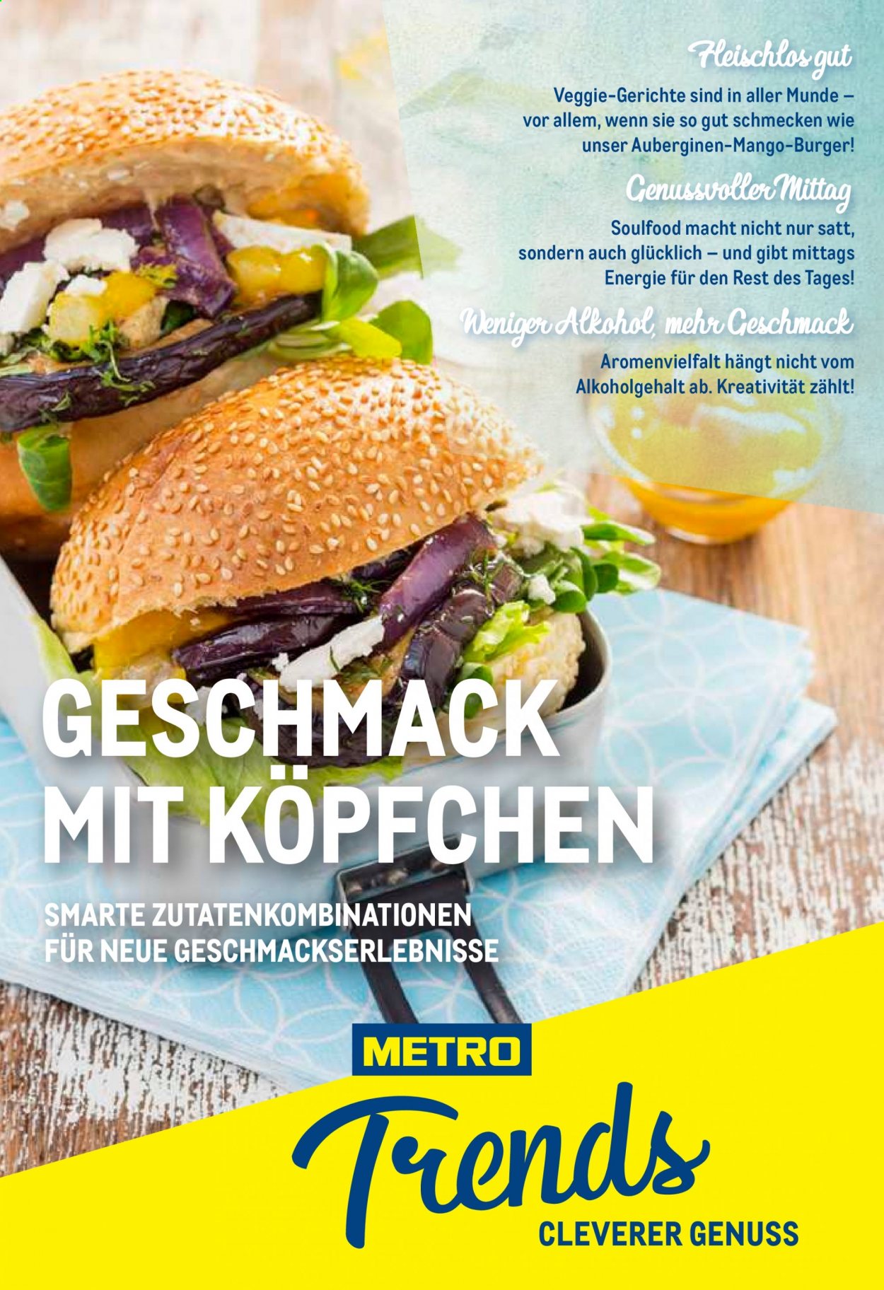 thumbnail - Prospekte Metro - Produkte in Aktion - Alkohol, Melanzani, Hamburger, Mango. Seite 1.