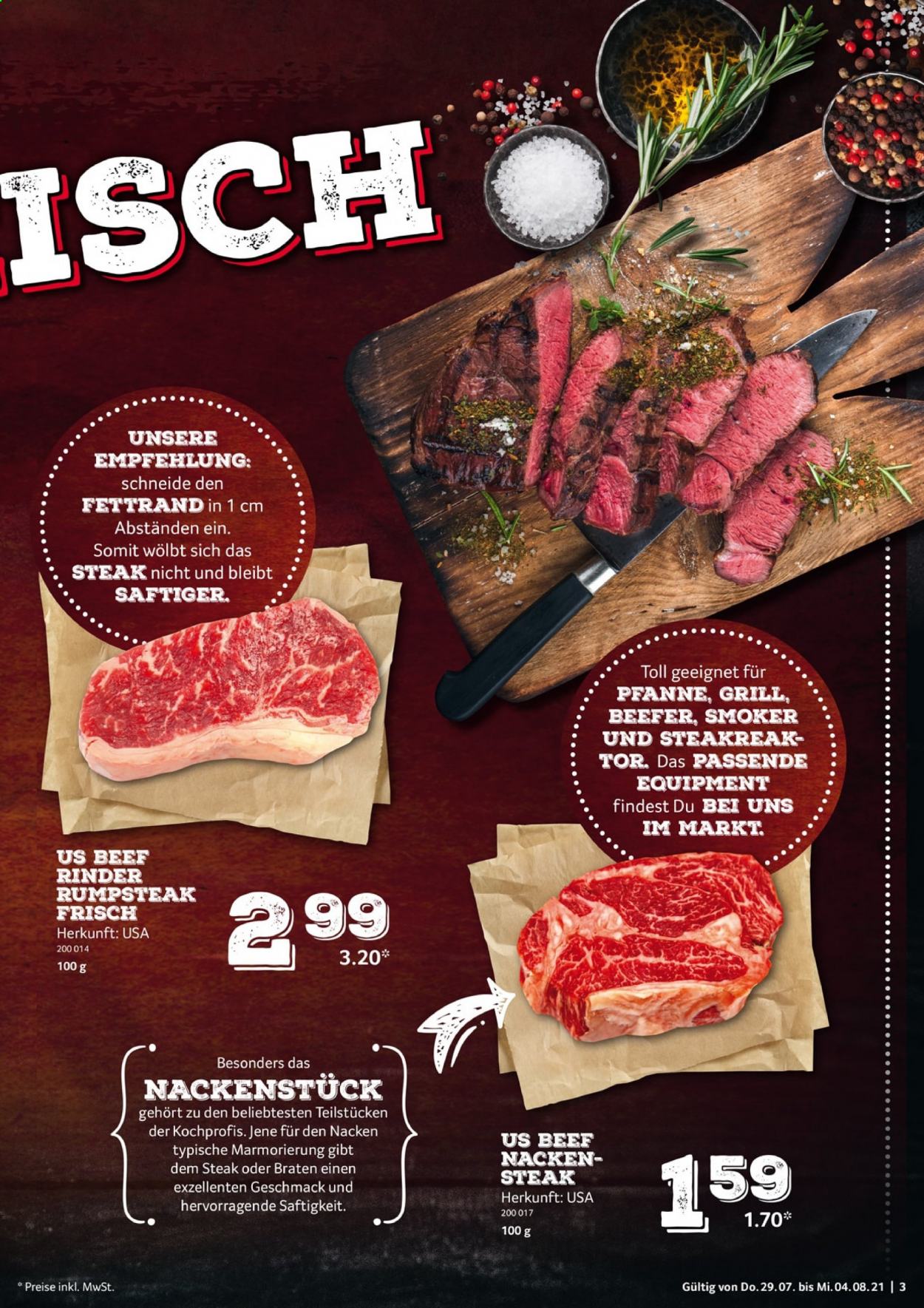 thumbnail - Prospekte Selgros - 29.07.2021 - 4.08.2021 - Produkte in Aktion - Steak, Rumpsteak, Grill. Seite 3.