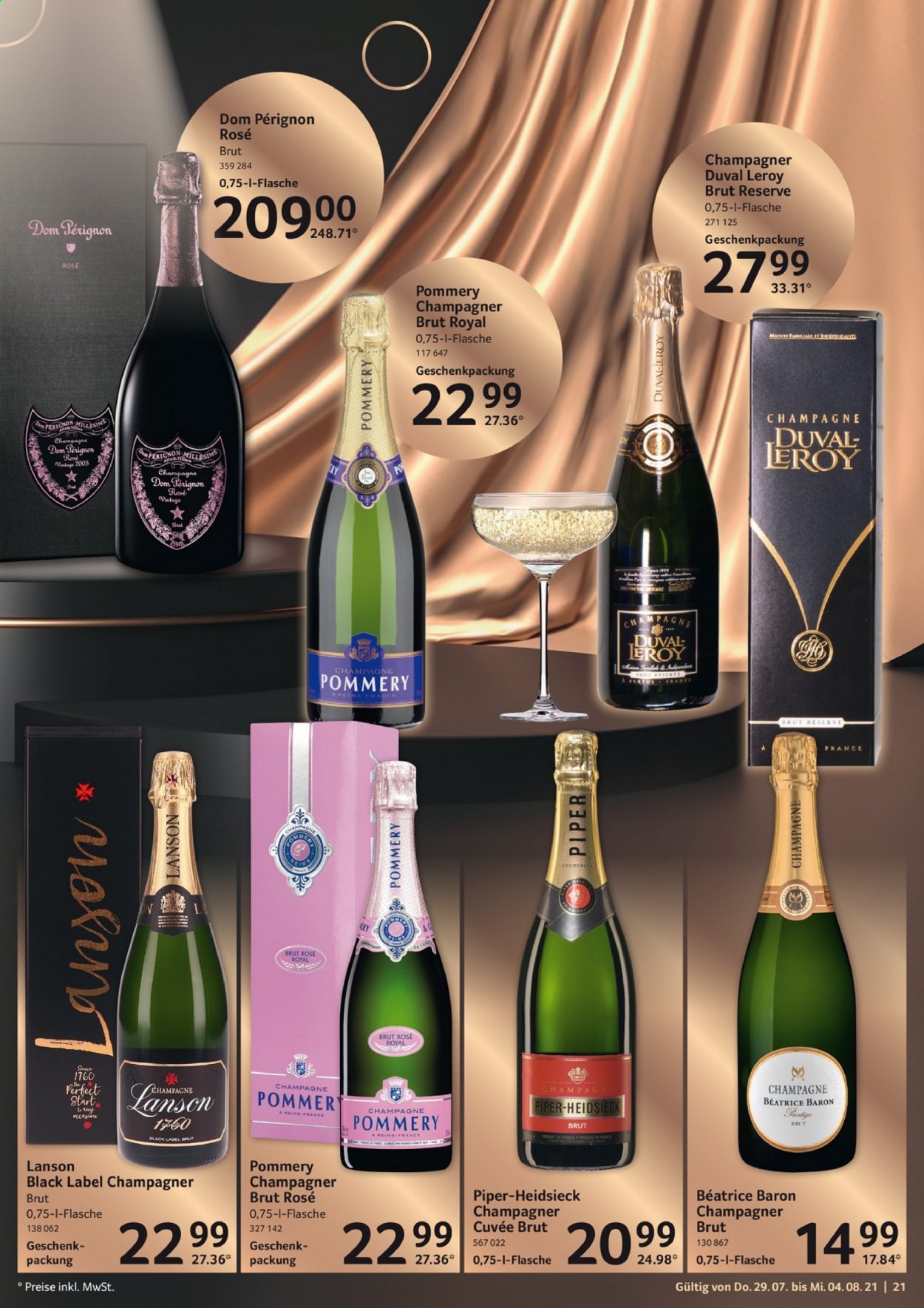 thumbnail - Prospekte Selgros - 29.07.2021 - 4.08.2021 - Produkte in Aktion - Wein, Champagne. Seite 21.
