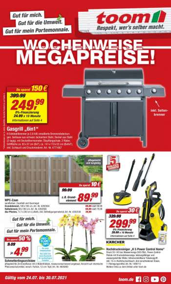 Prospekte toom Baumarkt - 24.7.2021 - 30.7.2021.