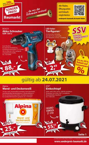 Prospekte Sonderpreis-Baumarkt - 24.7.2021 - 30.7.2021.