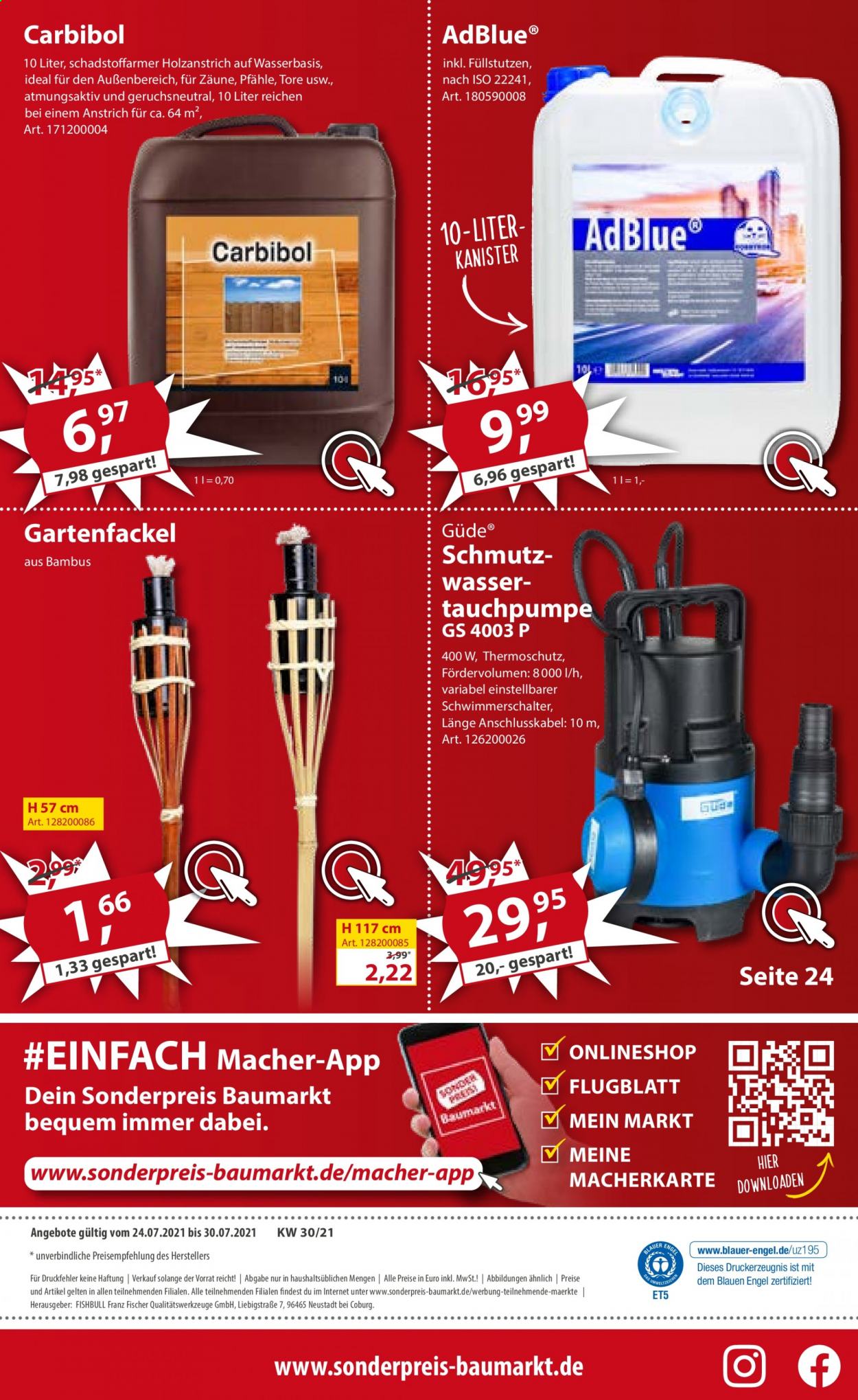 Sonderpreis-Baumarkt Prospekte  - 24.07.2021 - 30.07.2021. Seite 24