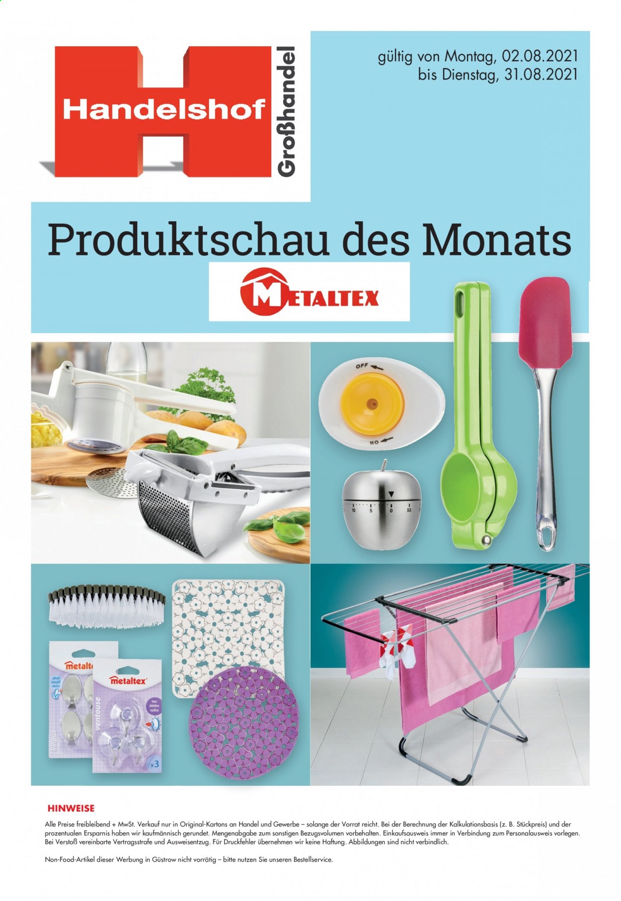 Handelshof Prospekte  - 2.08.2021 - 31.08.2021. Seite 1