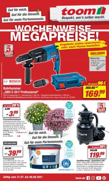 Prospekte toom Baumarkt - 31.7.2021 - 6.8.2021.