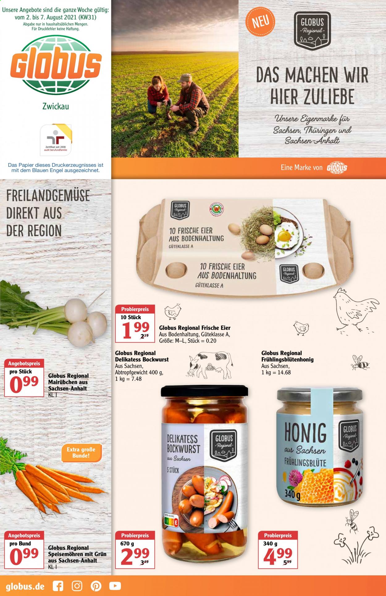 Globus Prospekte  - 2.08.2021 - 7.08.2021. Seite 1
