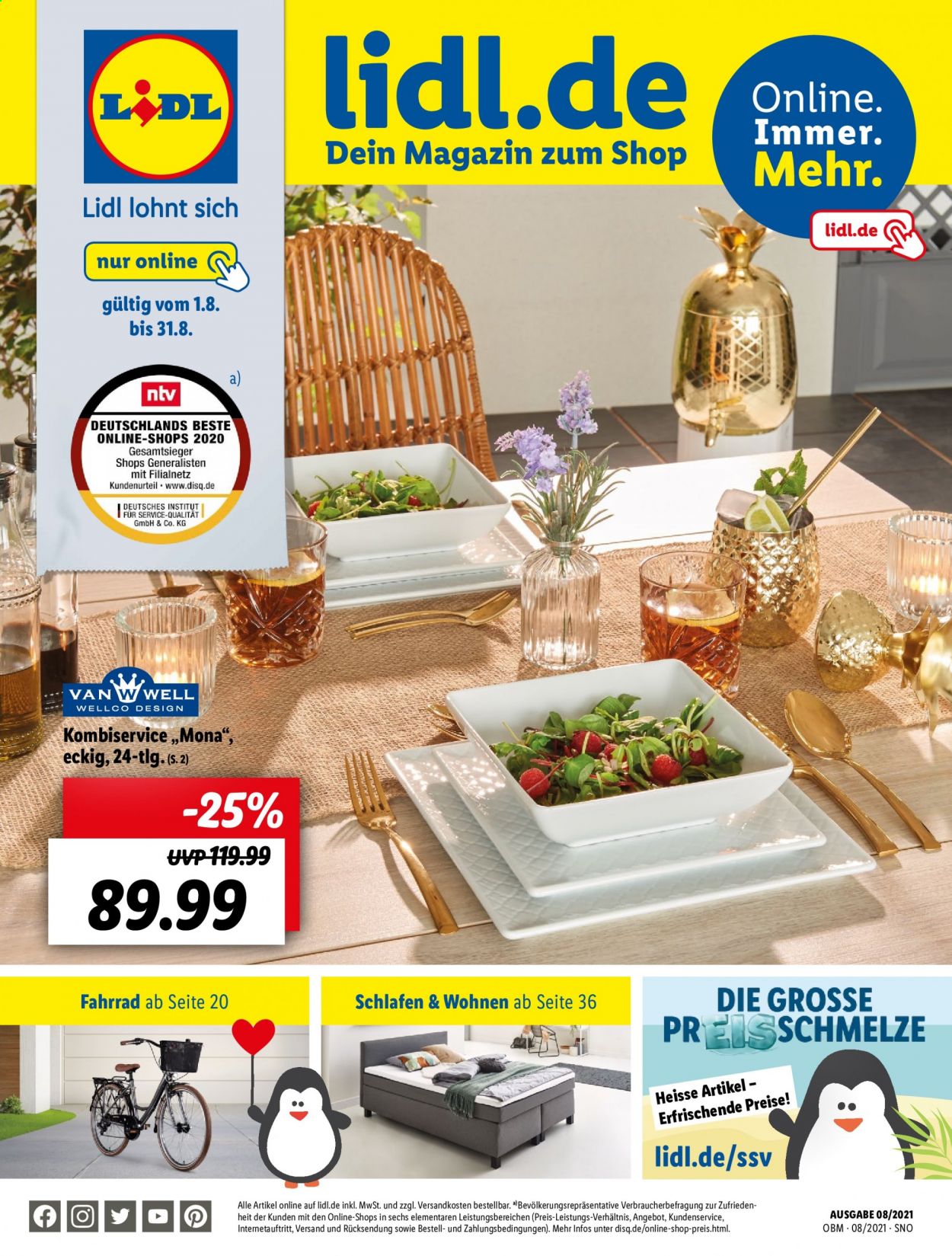 Lidl Prospekte  - 1.08.2021 - 31.08.2021. Seite 1