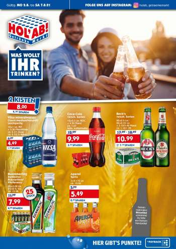 Prospekte Hol'ab! Getränkemarkt - 2.8.2021 - 7.8.2021.