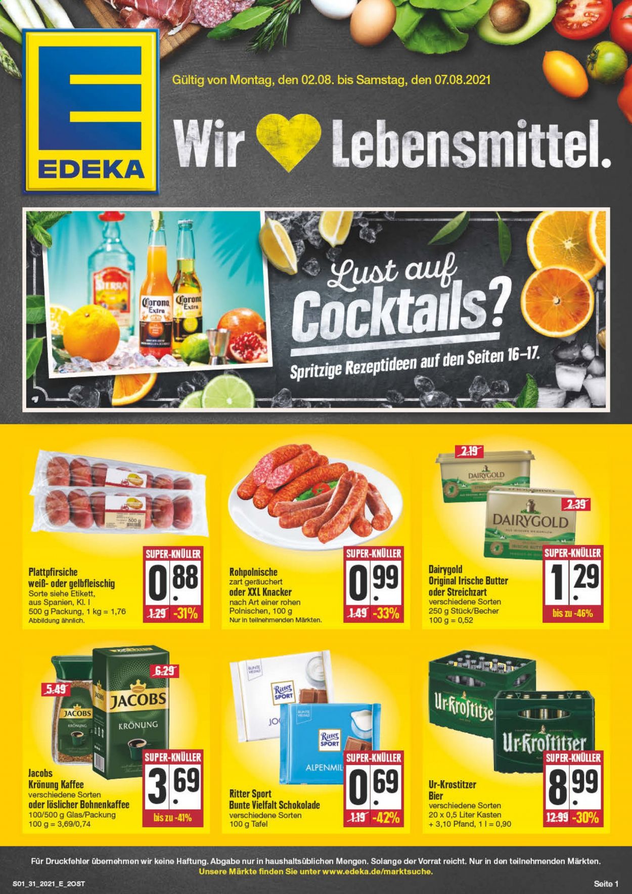 Edeka Prospekte  - 2.08.2021 - 7.08.2021. Seite 1
