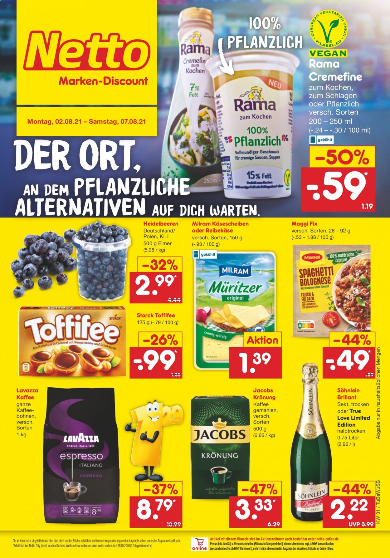 Netto Marken-Discount Prospekte  - 2.08.2021 - 7.08.2021. Seite 1