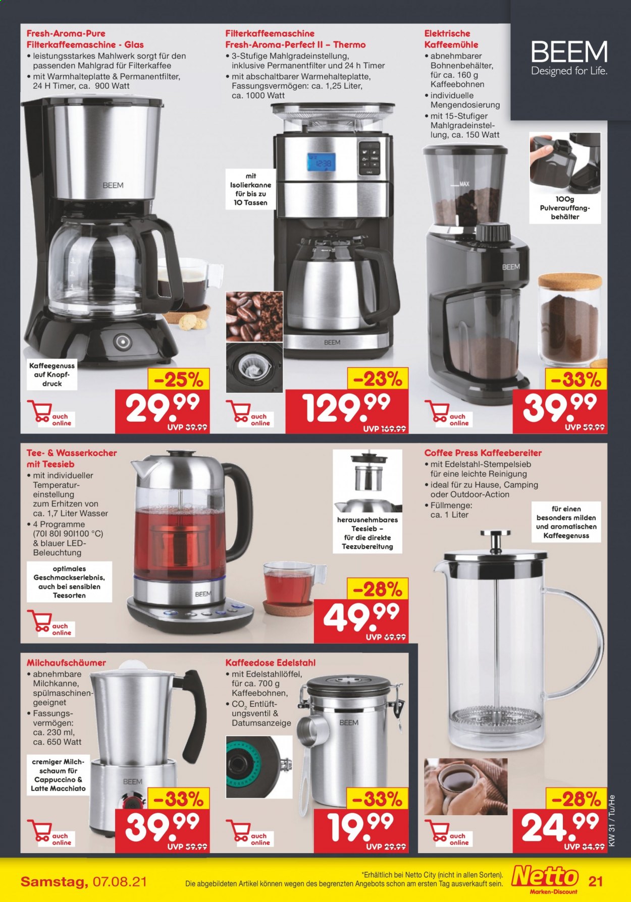Netto Marken-Discount Prospekte  - 2.08.2021 - 7.08.2021. Seite 21
