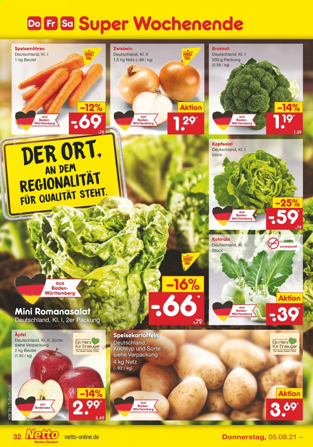 Netto Marken-Discount Prospekte  - 2.08.2021 - 7.08.2021. Seite 32