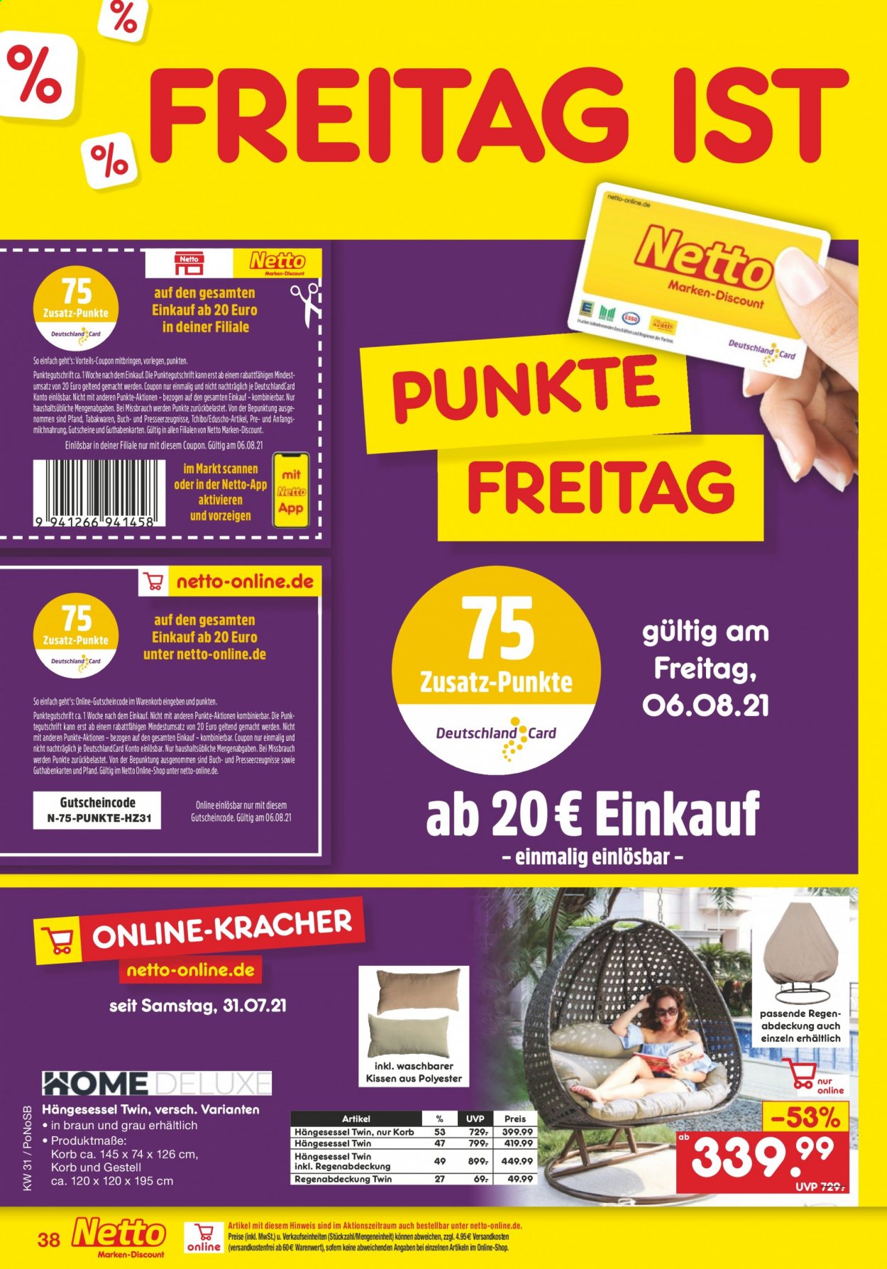Netto Marken-Discount Prospekte  - 2.08.2021 - 7.08.2021. Seite 38