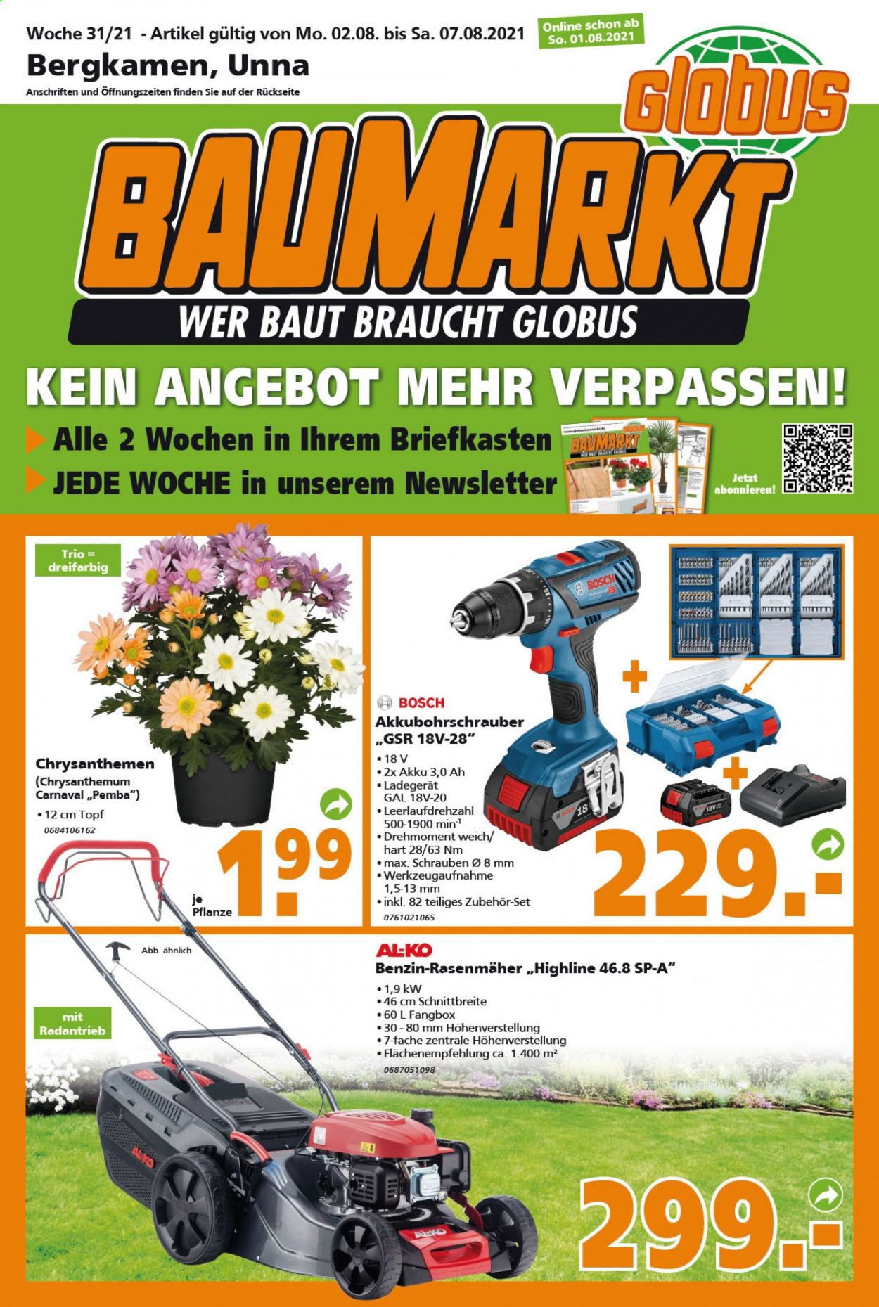 Globus Baumarkt Prospekte  - 2.08.2021 - 7.08.2021. Seite 1
