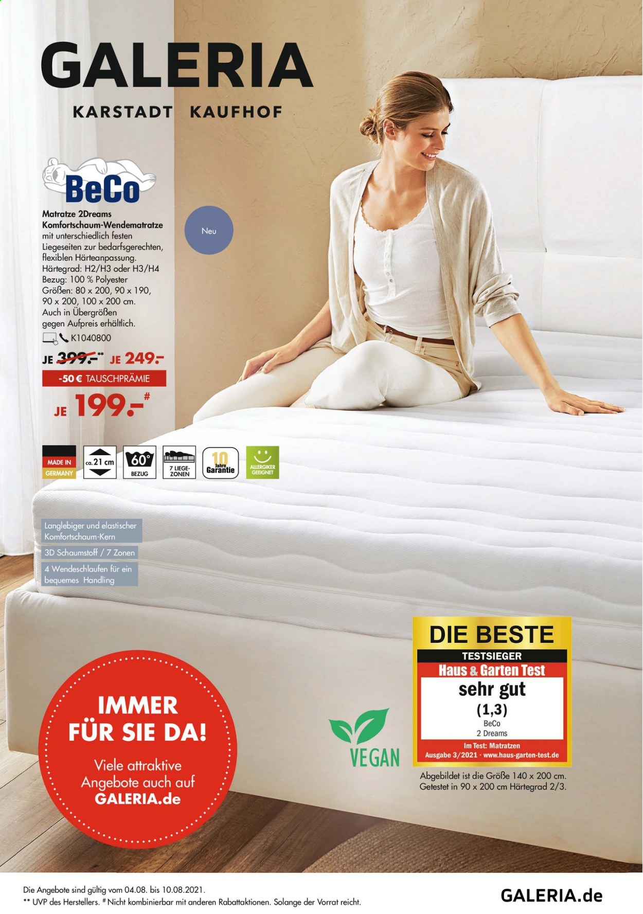 GALERIA Karstadt Kaufhof Prospekte  - 4.08.2021 - 10.08.2021. Seite 1