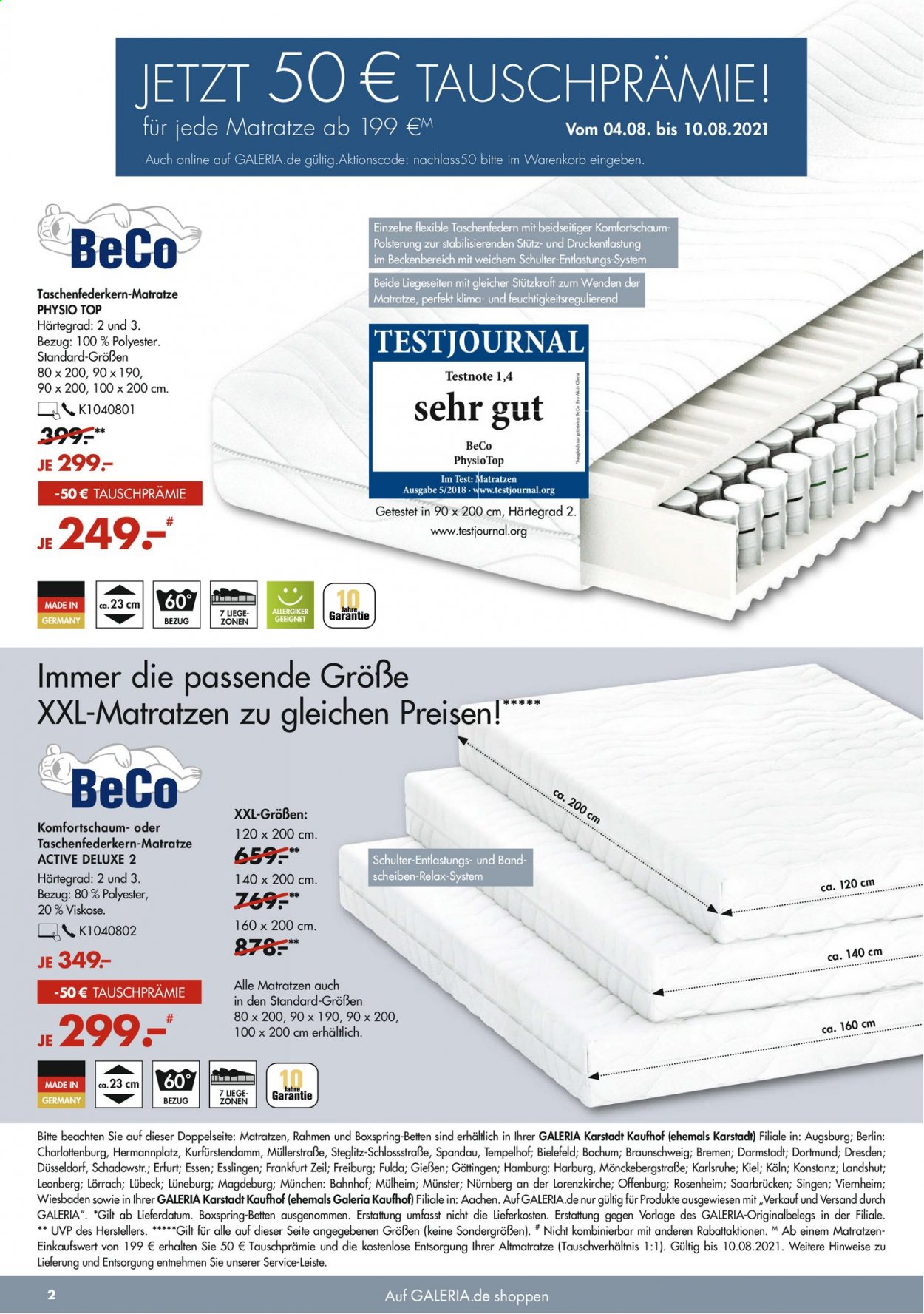 GALERIA Karstadt Kaufhof Prospekte  - 4.08.2021 - 10.08.2021. Seite 2