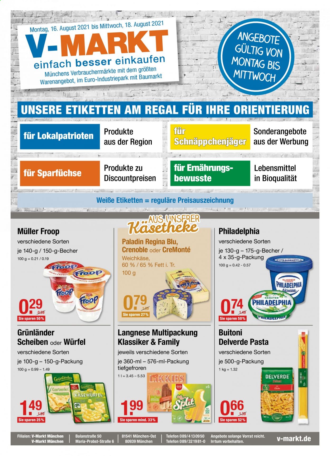V-Markt Prospekte  - 16.08.2021 - 18.08.2021. Seite 1