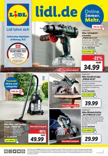 Prospekte Lidl - 16.8.2021 - 22.8.2021.