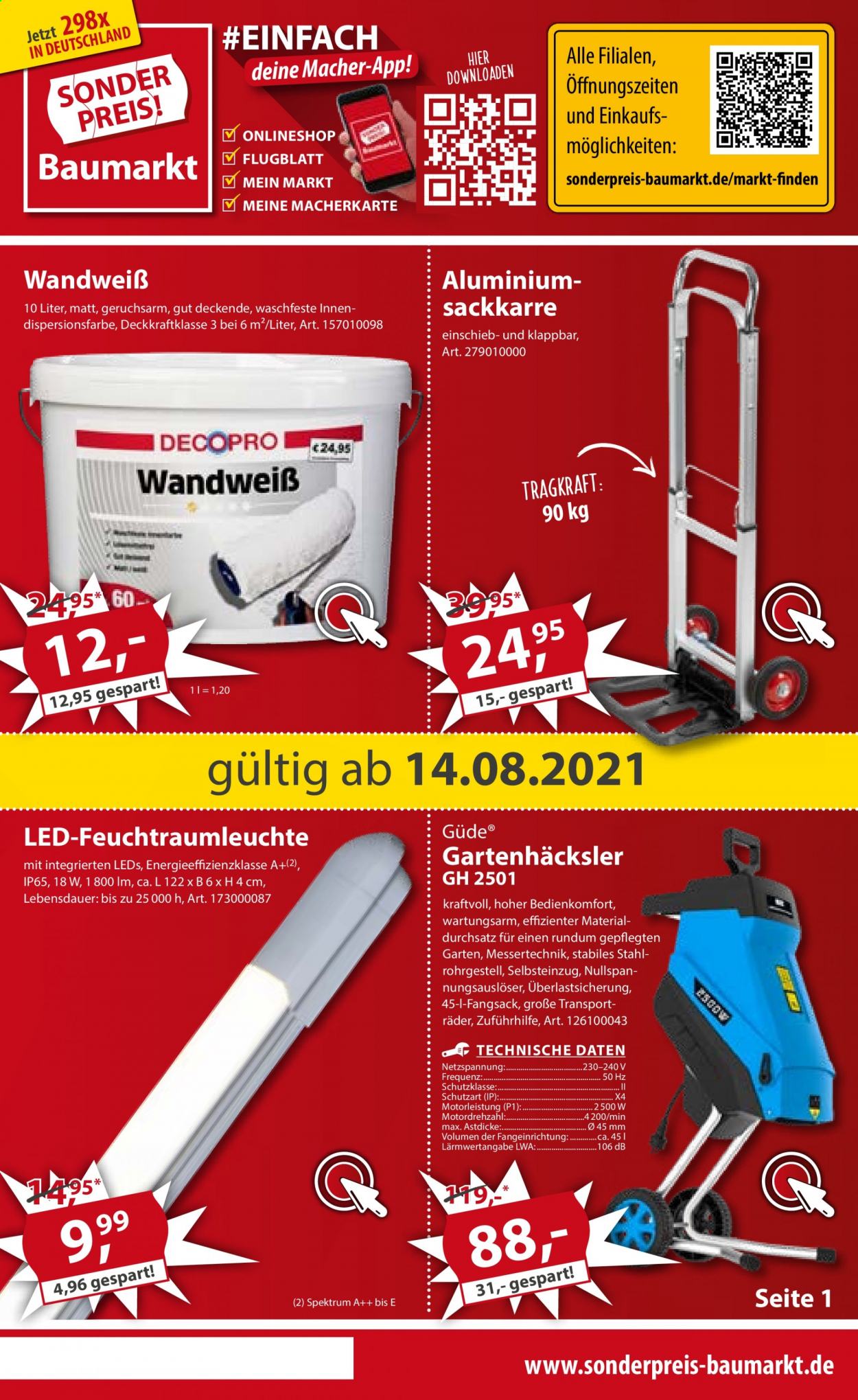 Sonderpreis-Baumarkt Prospekte  - 14.08.2021 - 20.08.2021. Seite 1