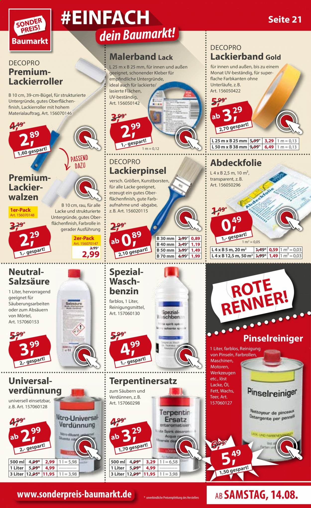 Sonderpreis-Baumarkt Prospekte  - 14.08.2021 - 20.08.2021. Seite 21