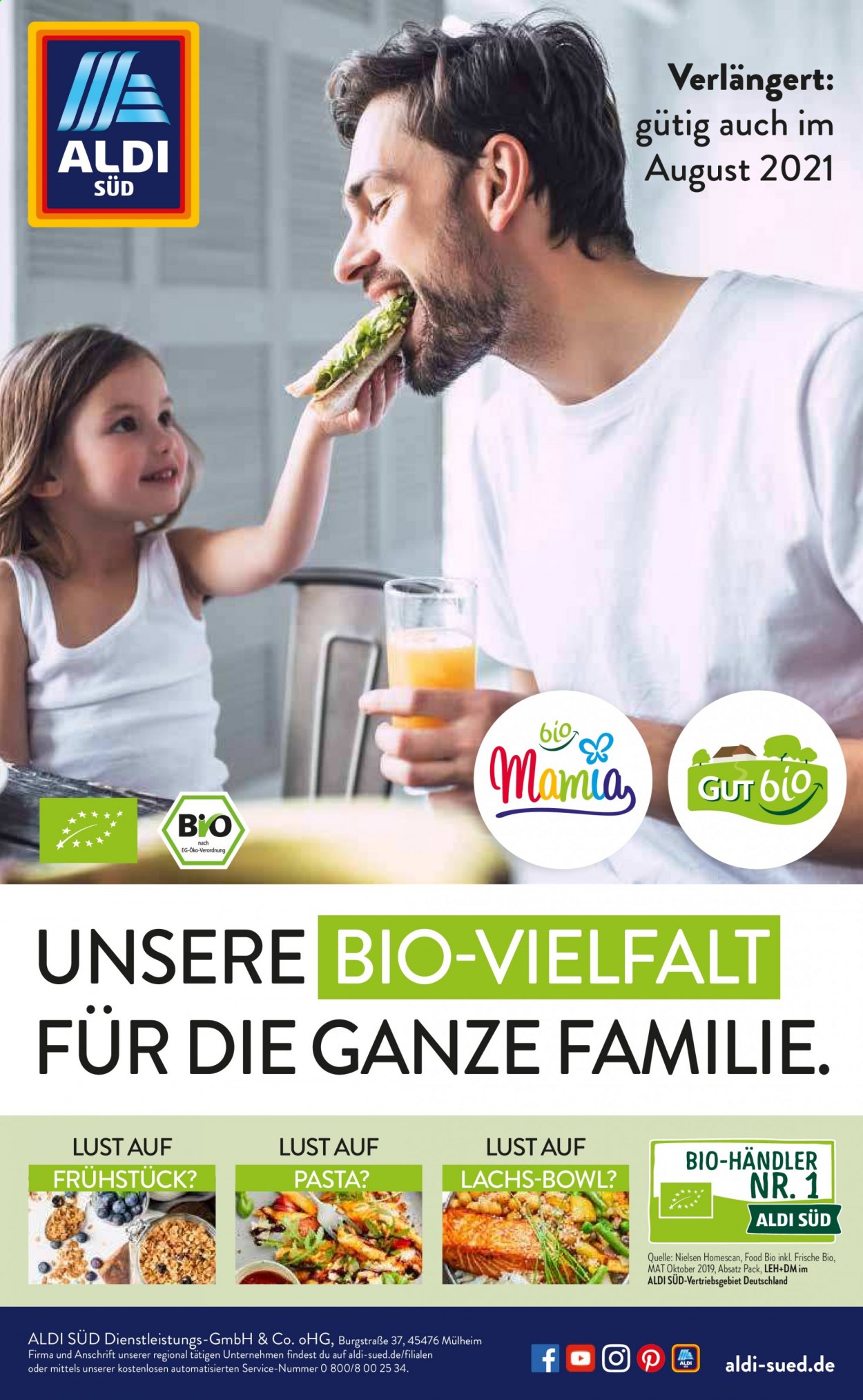 ALDI SÜD Prospekte  - 8.08.2021 - 31.08.2021. Seite 1