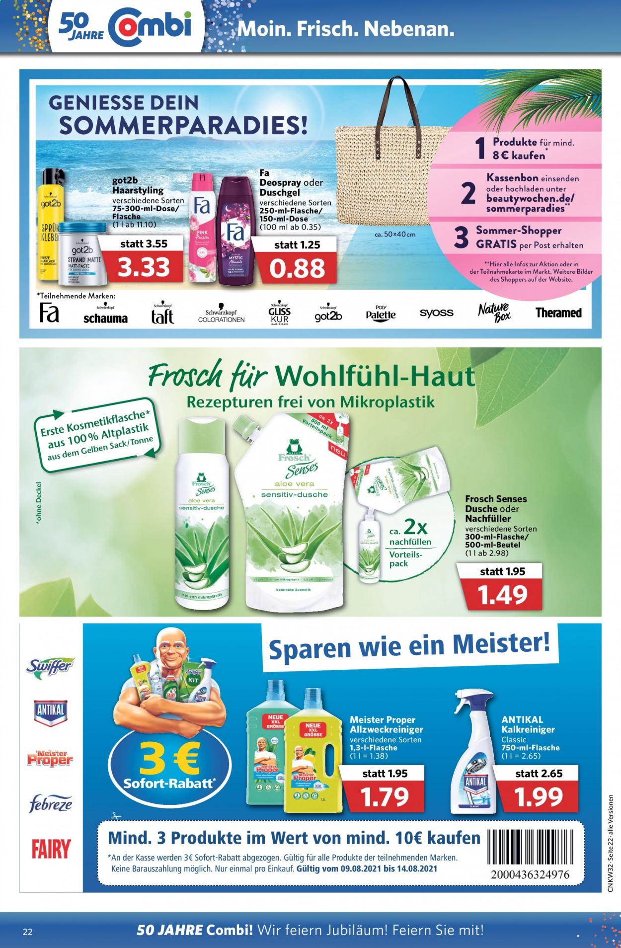 Combi Prospekte  - 9.08.2021 - 14.08.2021. Seite 22