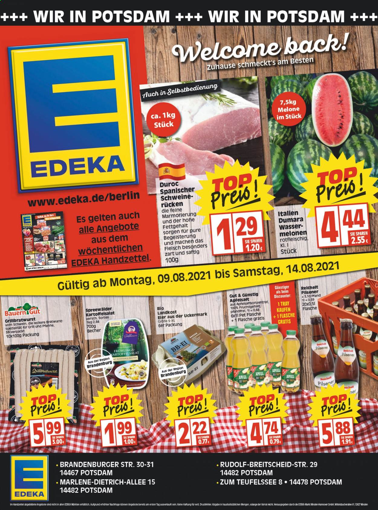 Edeka Prospekte  - 9.08.2021 - 14.08.2021. Seite 1