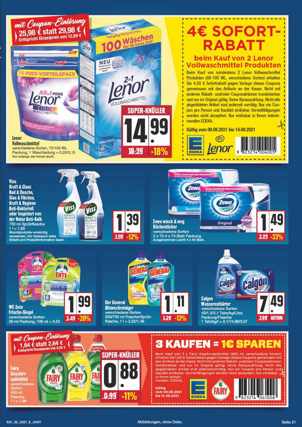 Edeka Prospekte  - 9.08.2021 - 14.08.2021. Seite 21