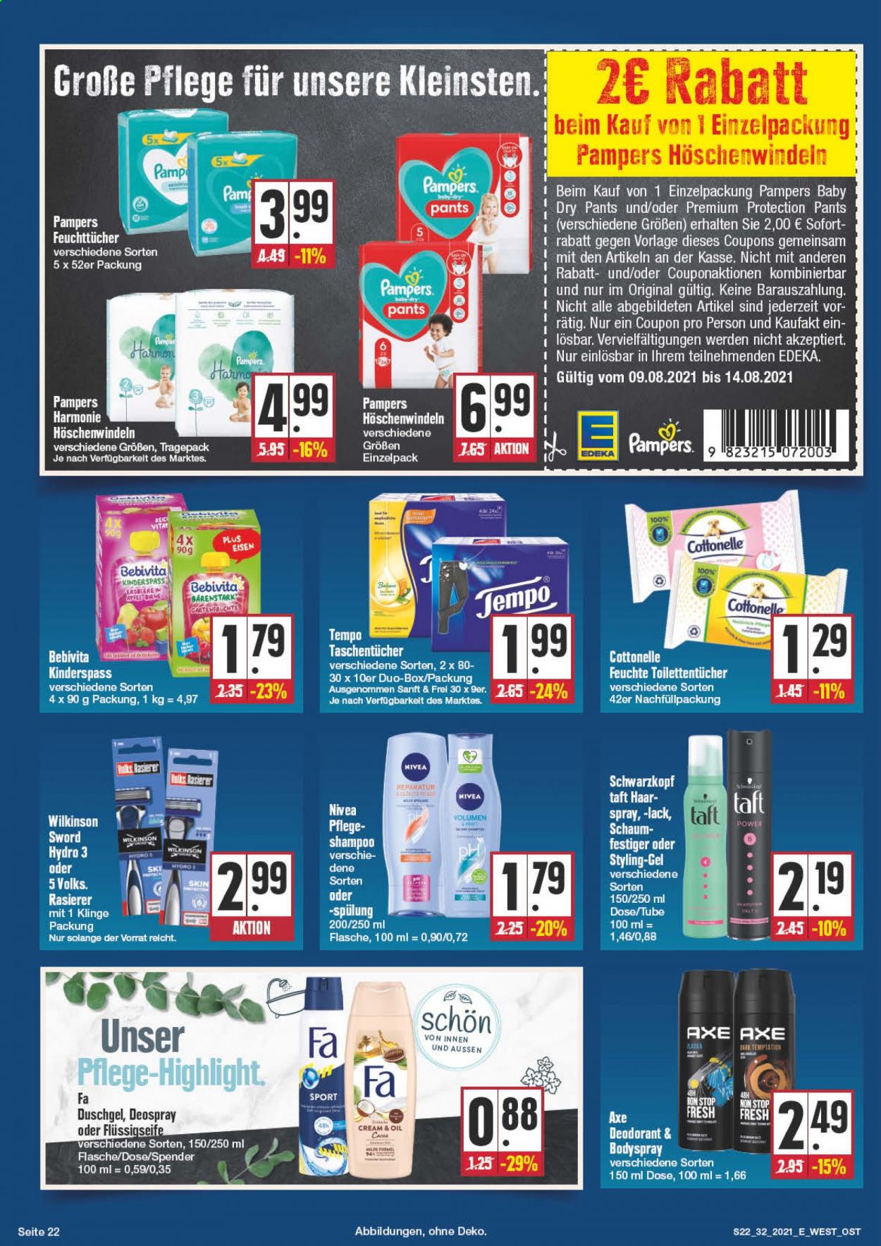 Edeka Prospekte  - 9.08.2021 - 14.08.2021. Seite 22
