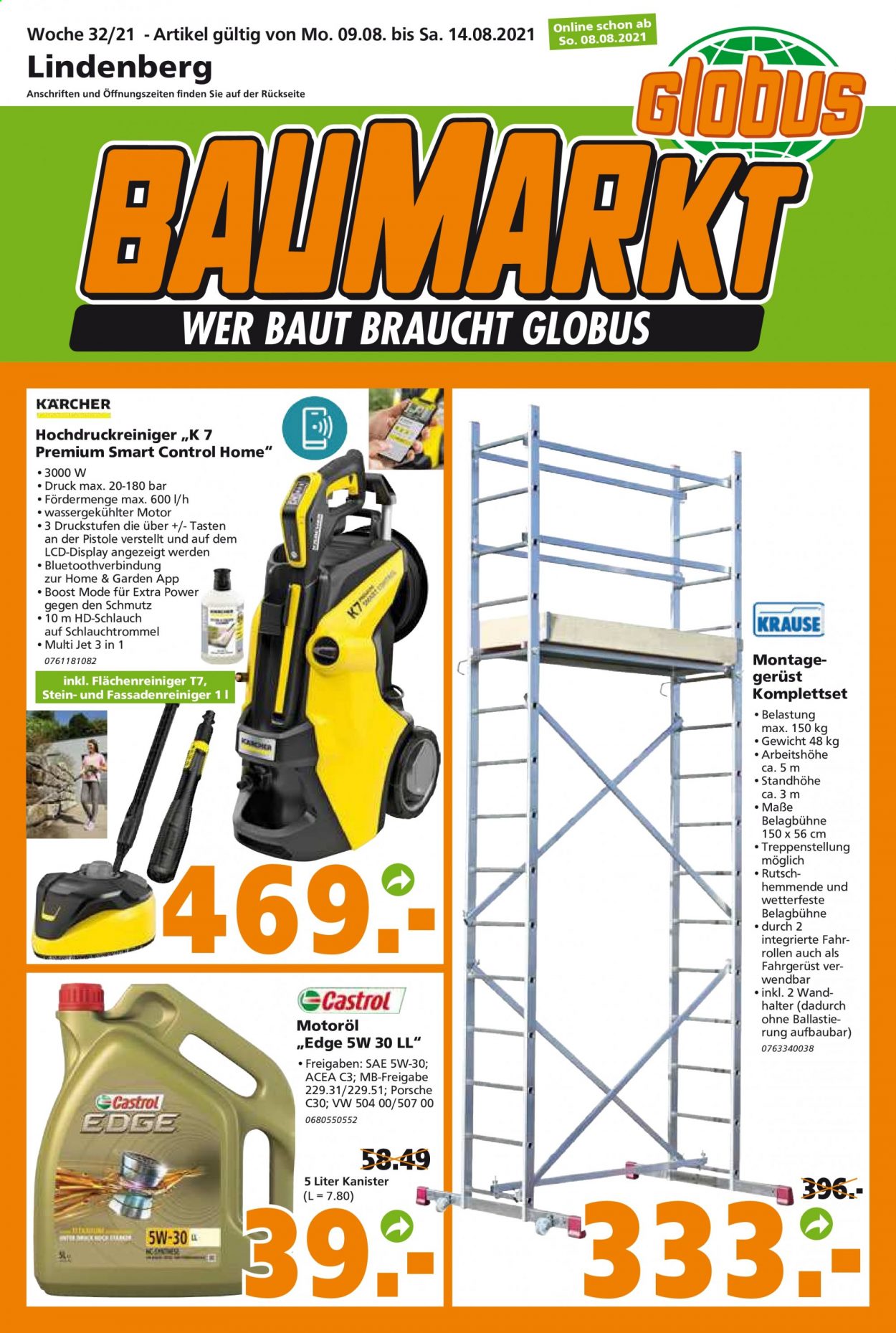 Globus Baumarkt Prospekte  - 9.08.2021 - 14.08.2021. Seite 1