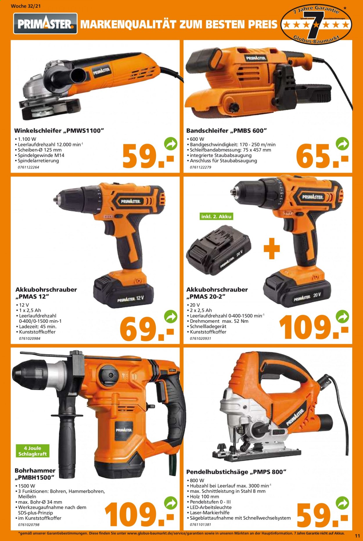 Globus Baumarkt Prospekte  - 9.08.2021 - 14.08.2021. Seite 11