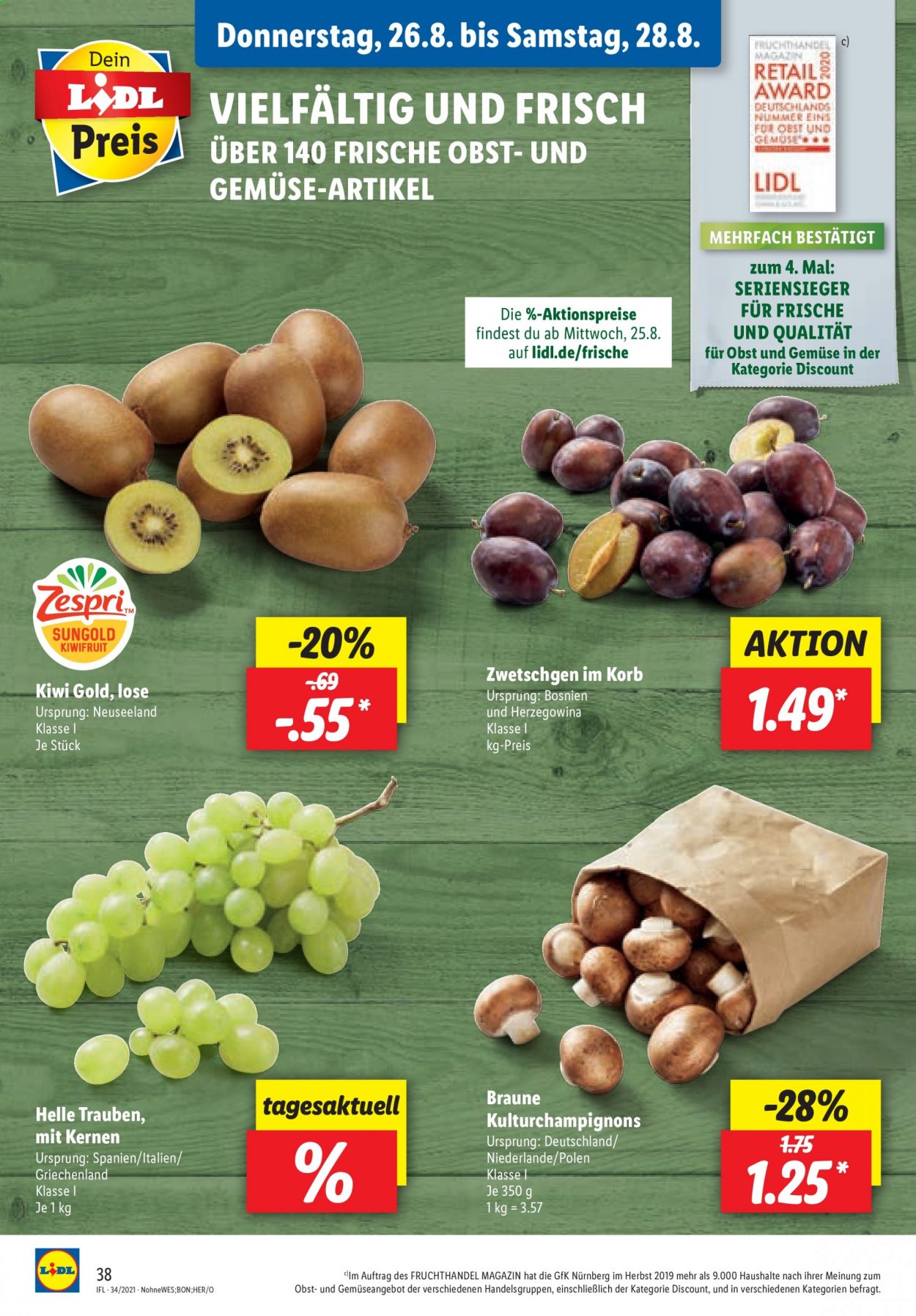 Lidl Prospekte  - 23.08.2021 - 28.08.2021. Seite 38