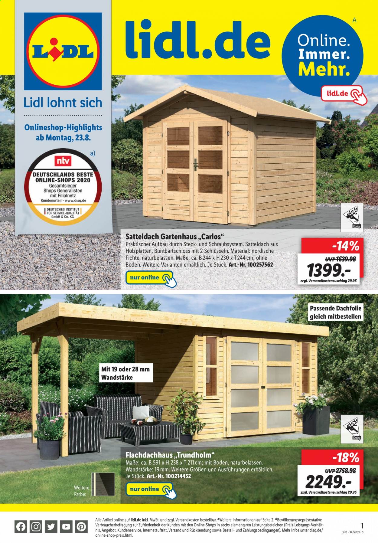 Lidl Prospekte  - 23.08.2021 - 29.08.2021. Seite 1