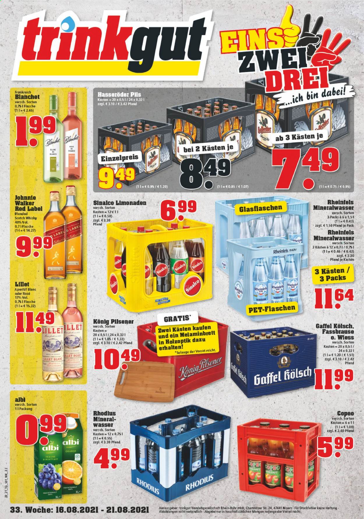 trinkgut Prospekte  - 16.08.2021 - 21.08.2021. Seite 1