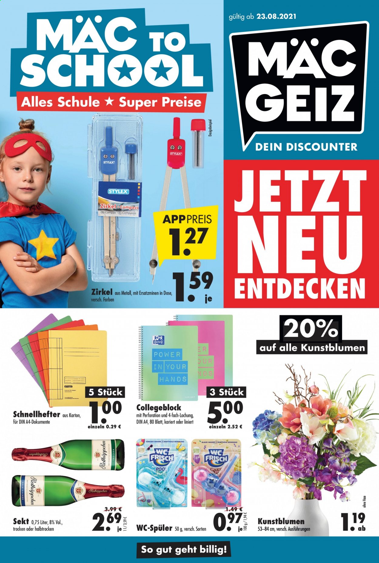 Mäc-Geiz Prospekte  - 23.08.2021 - 29.08.2021. Seite 1