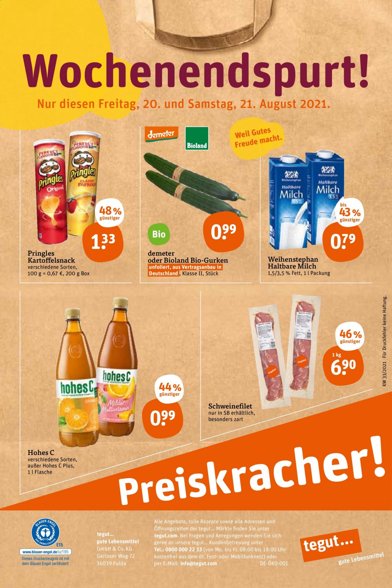 tegut... Prospekte  - 16.08.2021 - 21.08.2021. Seite 24