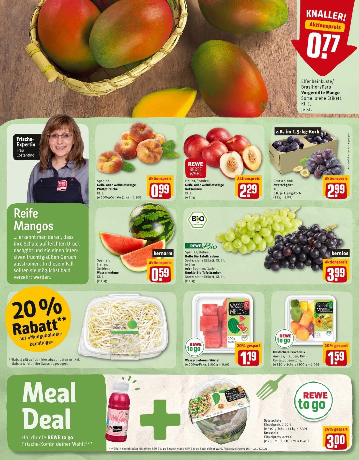 REWE Prospekte  - 16.08.2021 - 21.08.2021. Seite 4