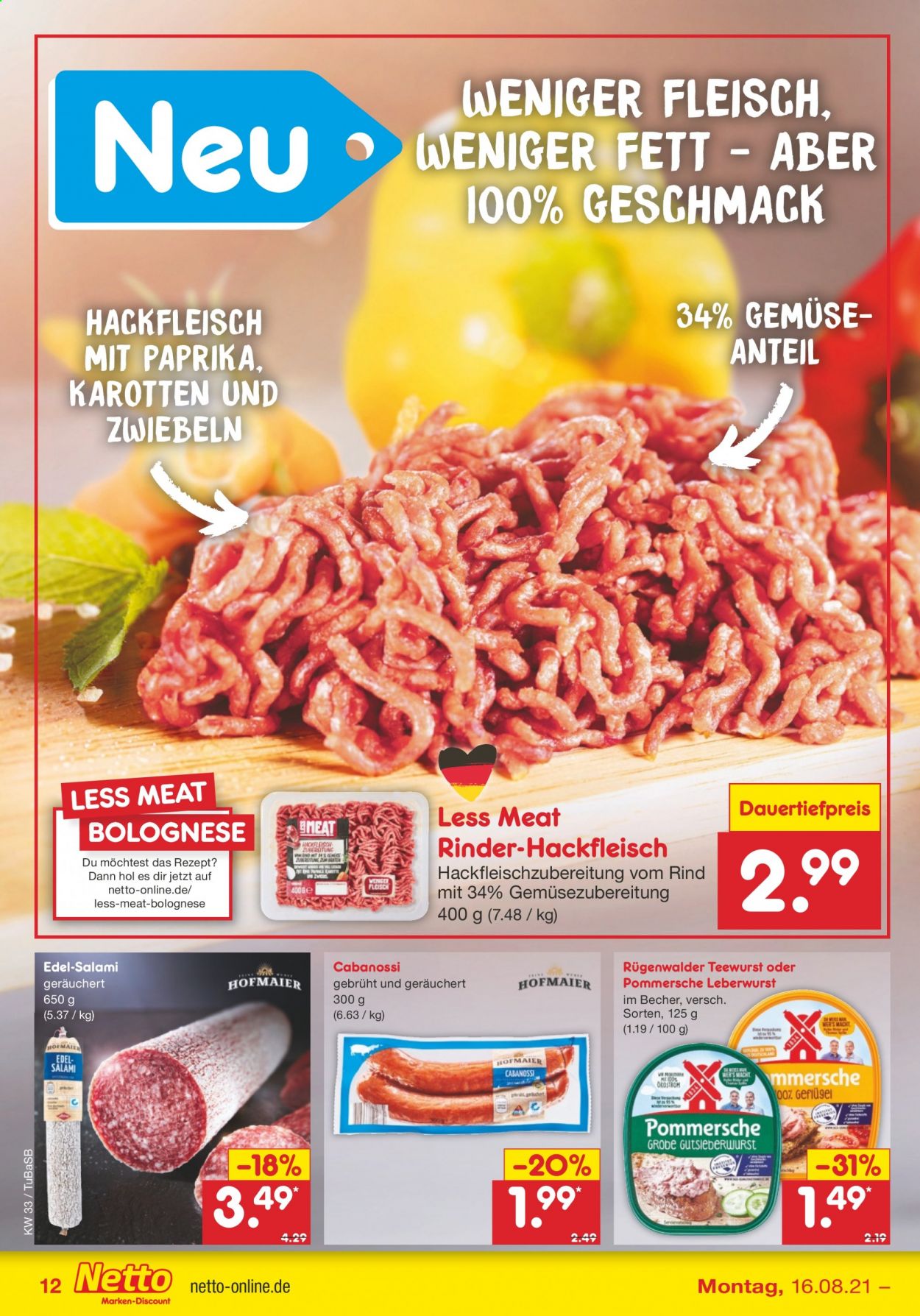 Netto Marken-Discount Prospekte  - 16.08.2021 - 21.08.2021. Seite 12