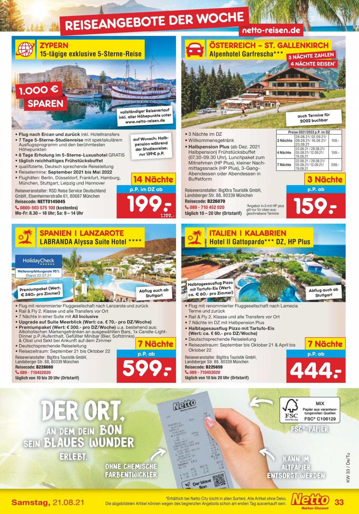 Netto Marken-Discount Prospekte  - 16.08.2021 - 21.08.2021. Seite 33