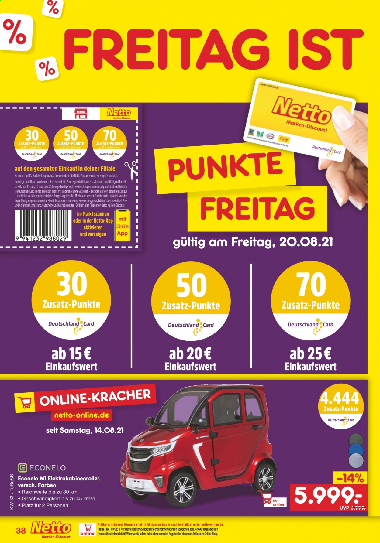 Netto Marken-Discount Prospekte  - 16.08.2021 - 21.08.2021. Seite 38