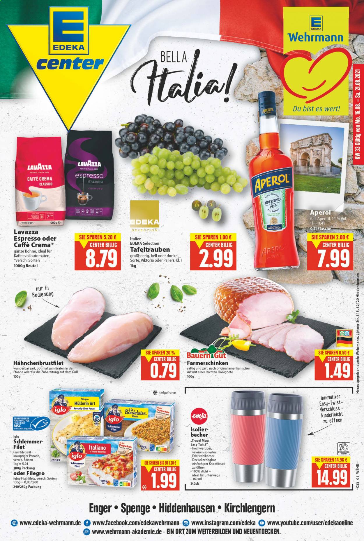 Edeka Prospekte  - 16.08.2021 - 21.08.2021. Seite 1