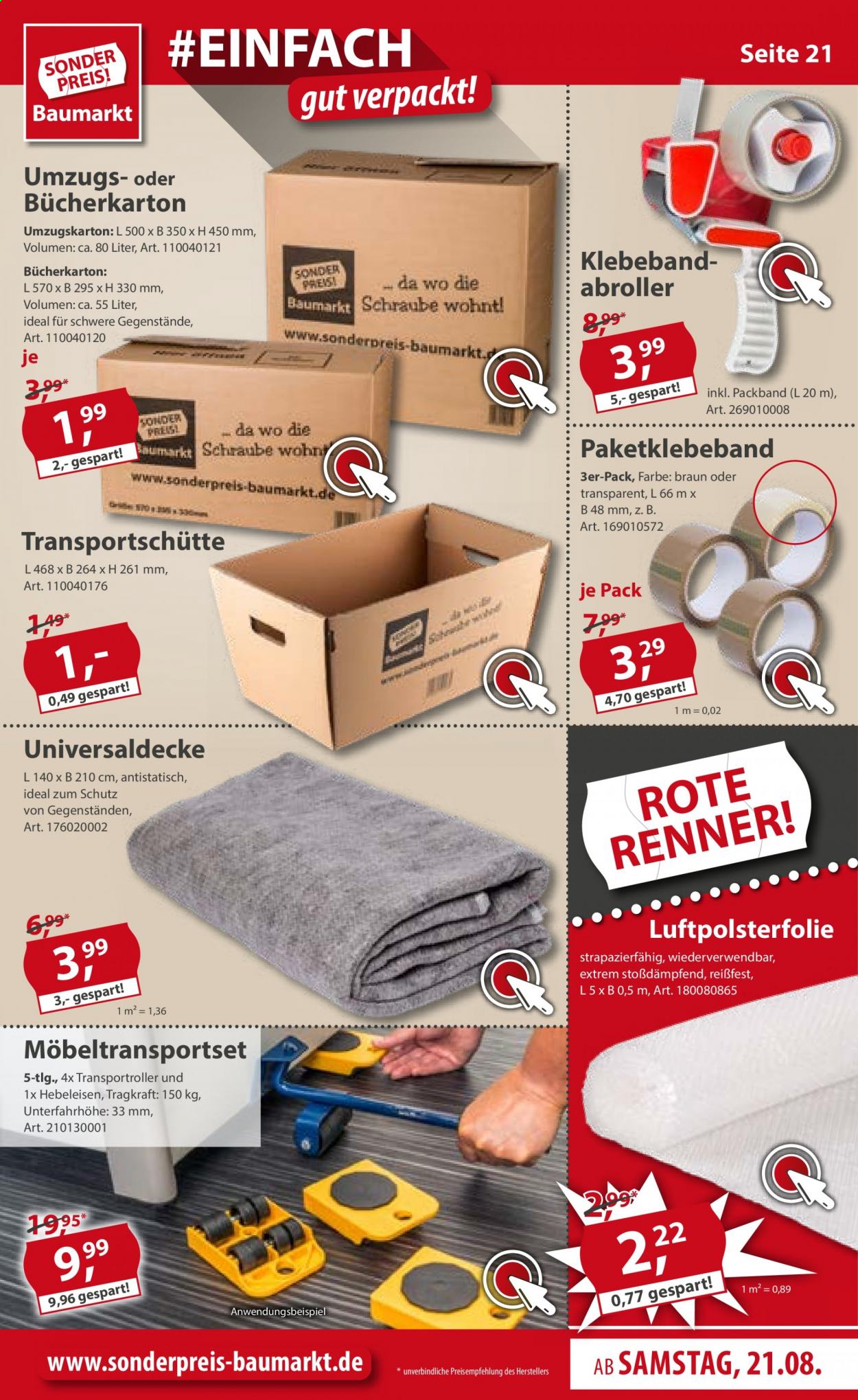 Sonderpreis-Baumarkt Prospekte  - 21.08.2021 - 27.08.2021. Seite 21